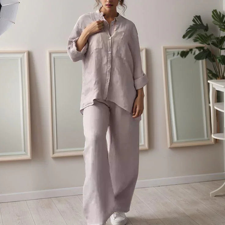 Conjunto Mujer Camisa y Pantalón de Lino Chinaglia