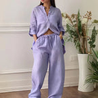 Conjunto Mujer Camisa y Pantalón de Lino Chinaglia